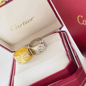 Cartier專櫃2022新款戒指 卡地亞高版本22年新款寬版螺絲印戒指 zgb2501