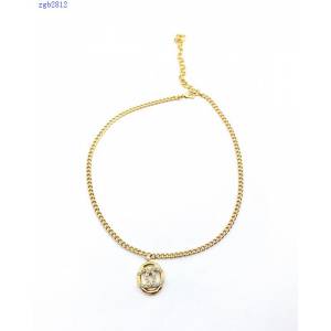 Chanel專櫃新款飾品 香奈兒最新款橢圓鏤空雙c項鏈 zgb2812