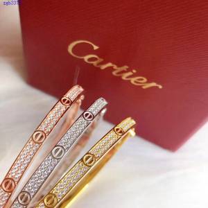 Cartier專櫃2022新款玫瑰金黃金鉑金手環 卡地亞高版本窄版滿天星手鐲 zgb3378