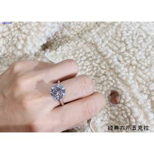 925進口定制高碳鑽經典六爪5克拉戒指 zgb3440