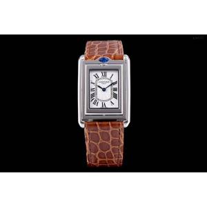 卡地亚手表 Cartier经典款Tank Reversible系列 Cartier鳄鱼皮表带女士腕表 gjs1117