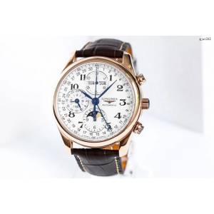 浪琴手表 LONGINES名匠月相八针 浪琴皮带机械男表 gjs1262