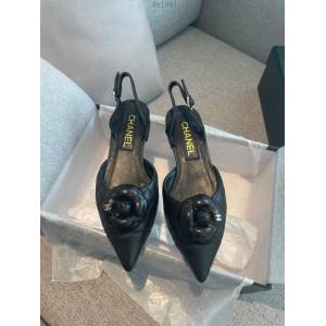 Chanel時尚百搭款女士平底鞋 香奈兒秋季山茶花涼鞋 dx1041