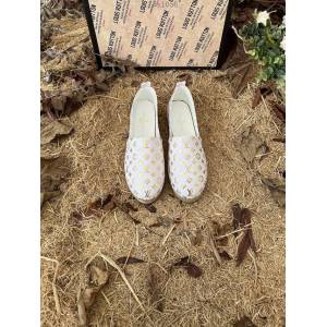 LV專櫃2022早春新款壓紋牛皮革字母漁夫鞋系列爆款女士單鞋 路易威登高版本壓紋漁夫鞋 dx1056