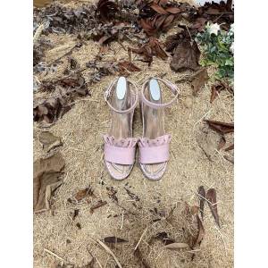 Valentino Garavani牛皮系帶坡跟一字涼鞋 dx1208