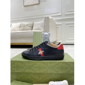 gucci專櫃爆款小白鞋 古馳牛皮休閒男士板鞋 古琦情侶款經典Ace系列小白鞋 dx1328