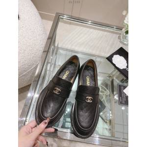 Chanel專櫃走秀新款小牛皮單皮鞋 香奈兒2022春夏新款樂福鞋 dx1449