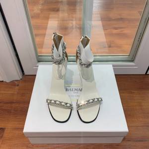 巴爾曼Balmain春夏鏈條一字帶高跟涼鞋 dx1493