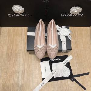 Chanel萬年經典蝴蝶結圓頭芭蕾舞鞋 香奈兒頂級版本單鞋 dx1720