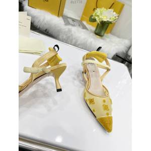 Fendi半透視納米科技網眼布女士涼鞋 芬迪專櫃新款高跟女鞋 dx1778