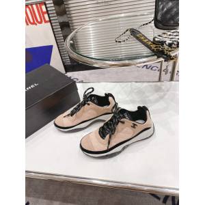 Chanel鹿皮網布休閒運動板鞋 香奈兒2021秋季新款運動鞋 dx1862