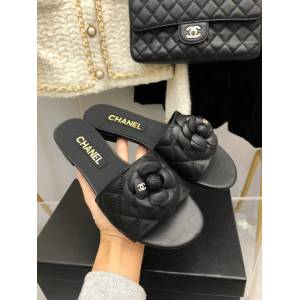 chanel香奈兒22年早春As新款茶花拖鞋 經典茶花系列小香拖鞋 dx1924