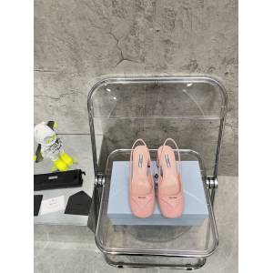 Prada小圓頭女鞋 普拉達2022早春新款馬卡龍系列高跟涼鞋 dx1943