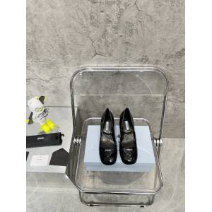 Prada小圓頭女鞋 普拉達2022早春新款馬卡龍系列高跟皮鞋單鞋 dx1954