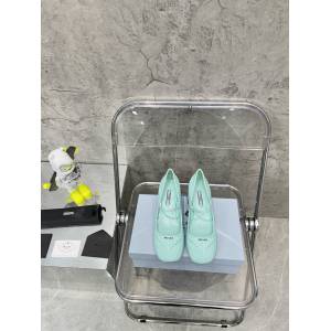 Prada小圓頭女鞋 普拉達2022早春新款馬卡龍系列高跟皮鞋單鞋 dx1957