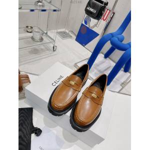 Celine專櫃款女鞋 賽琳2022早春新款凱旋門樂福鞋系列流蘇款單皮鞋 dx2144