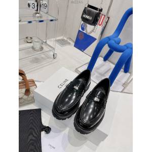 Celine專櫃款女鞋 賽琳2022早春新款凱旋門樂福鞋系列流蘇款單皮鞋 dx2145