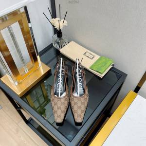 gucci蕾絲水晶高跟女士涼鞋 古馳22春夏季燙鑽網紗後空涼鞋 《Aria-時尚詠歎調》系列 dx2263