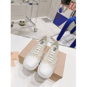 Miumiu2022新春款休閒運動鞋復古拼色休閒鞋女士低幫板鞋 dx2308