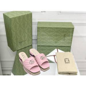 gucci專櫃古馳官網經典春秋漏趾半拖系列女士拖鞋 dx2353