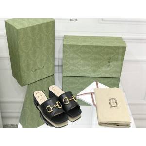 gucci專櫃古馳官網經典春秋漏趾半拖系列女士拖鞋 dx2356