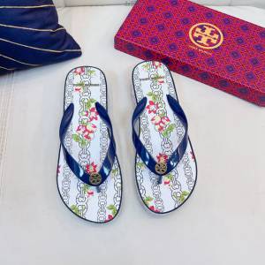 TORY BURCH2021年夏季新款女款坡跟人字拖TB官方春夏季主打款女士人字拖 dx2369