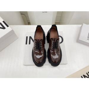 GANNI切爾西2022春夏新款系列松糕厚底系帶樂福單鞋 厚底樂福德比鞋 dx2386