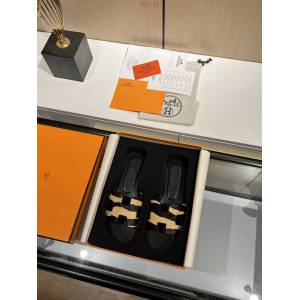 Hermes愛馬仕高版本純手工鞋頂級愛馬仕拖鞋2020早春新款原版女款H拖鞋 dx2412