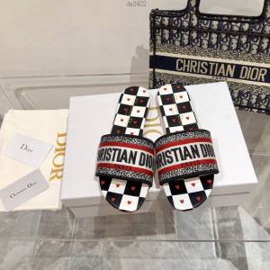 Dior迪奧2022早春新款提花刺繡涼拖鞋 dx2422