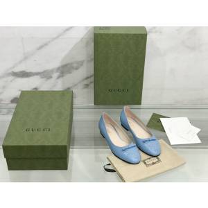 gucci女士單鞋皮鞋平底鞋 古馳2022最新經典款平底芭蕾舞鞋 dx2452