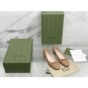 gucci女士單鞋皮鞋平底鞋 古馳2022最新經典款平底芭蕾舞鞋 dx2453