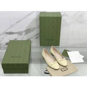 gucci女士單鞋皮鞋平底鞋 古馳2022最新經典款平底芭蕾舞鞋 dx2455