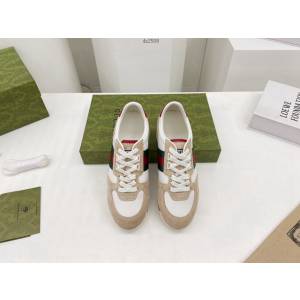 gucci古馳春季最新火爆款拼色系帶休閒運動鞋女士跑鞋 dx2508