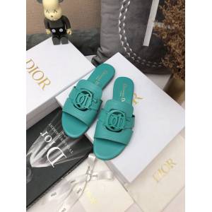 Dior迪奧2021春夏新款果凍色女鞋 CD字母logo五金扣平底鏤空人字拖夾趾涼鞋 dx2854