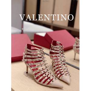 Valentino專櫃原版華倫天奴春夏新款經典五金裝飾女士高跟涼鞋 dx2941