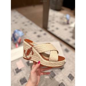 JIMMY CHOO高端女鞋 吉米周高端純手工編織早春心動款坡跟涼拖鞋 dx3056