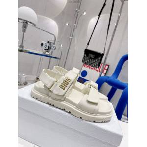 Dior迪奧2022新款新色系魔術貼涼鞋原版複刻專櫃純色系沙灘涼鞋女士涼鞋 dx3085