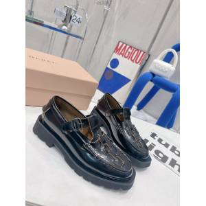 HEREU T-bar編織皮復古樂福鞋 dx3397