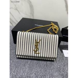 YSL專櫃新款帆布搭配真皮女包 聖羅蘭經典流蘇包 469390 blys1040
