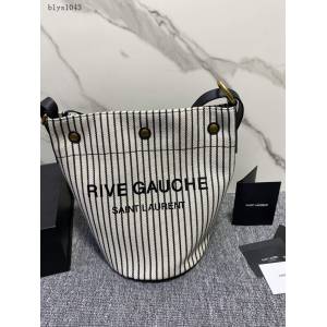 YSL專櫃新款單肩包 聖羅蘭SAlNT LAURENT新款帆布不容量水桶包 669299 blys1043