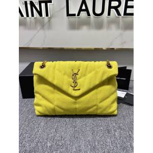 YSL專櫃新款帆布鏈條包 聖羅蘭Lou Lou帆布中號雲朵包 577475 blys1073