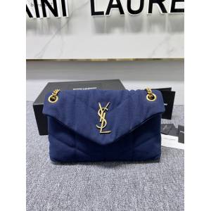 YSL專櫃新款帆布鏈條包 聖羅蘭Lou Lou帆布中號雲朵包 577475 blys1077