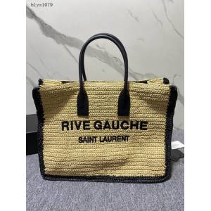 YSL專櫃新款購物袋包 聖羅蘭RIVE GAUCHE麻布拉菲編制沙灘包 499290 blys1079