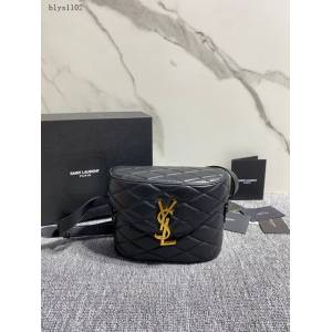 YSL專櫃新款小羊皮肩背女包 聖羅蘭時尚百搭JUNE BOX盒子包包 711102 blys1102